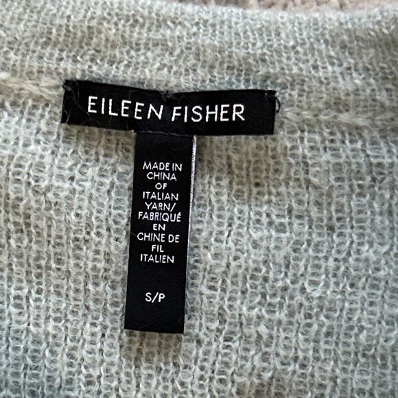 Eileen Fisher Sweater Womens Small Soft Seafoam Airy Washed Mohair Baby Alpaca - Picture 2 of 6